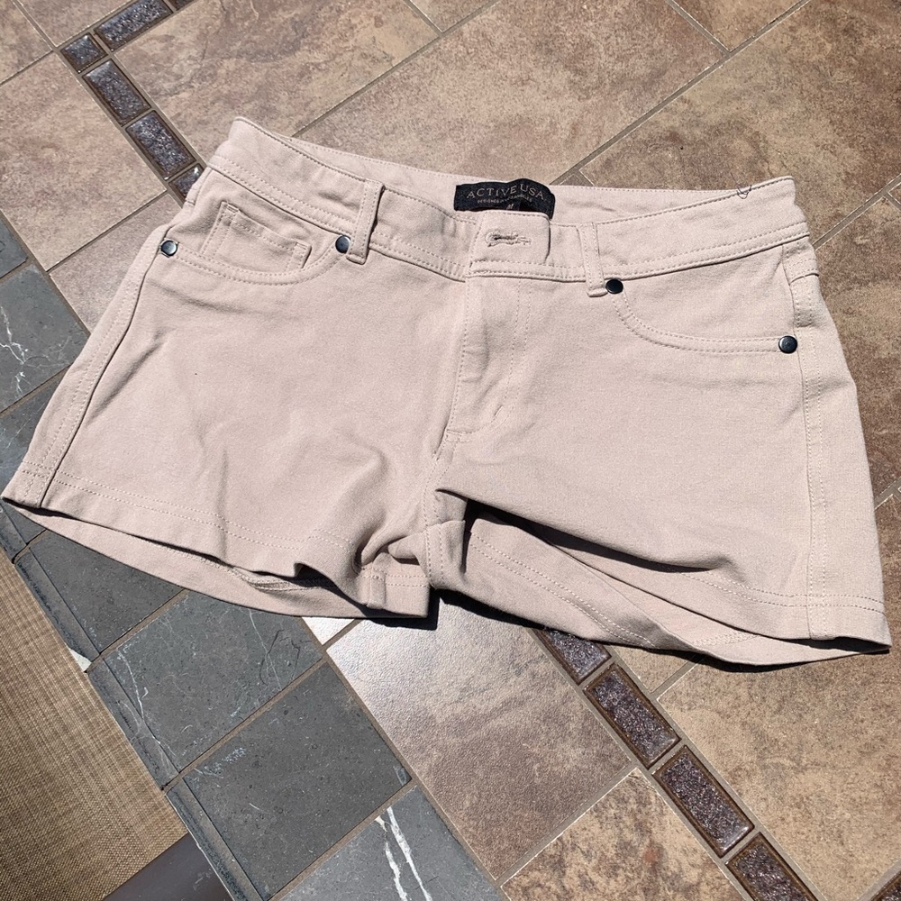 Tan jean shorts